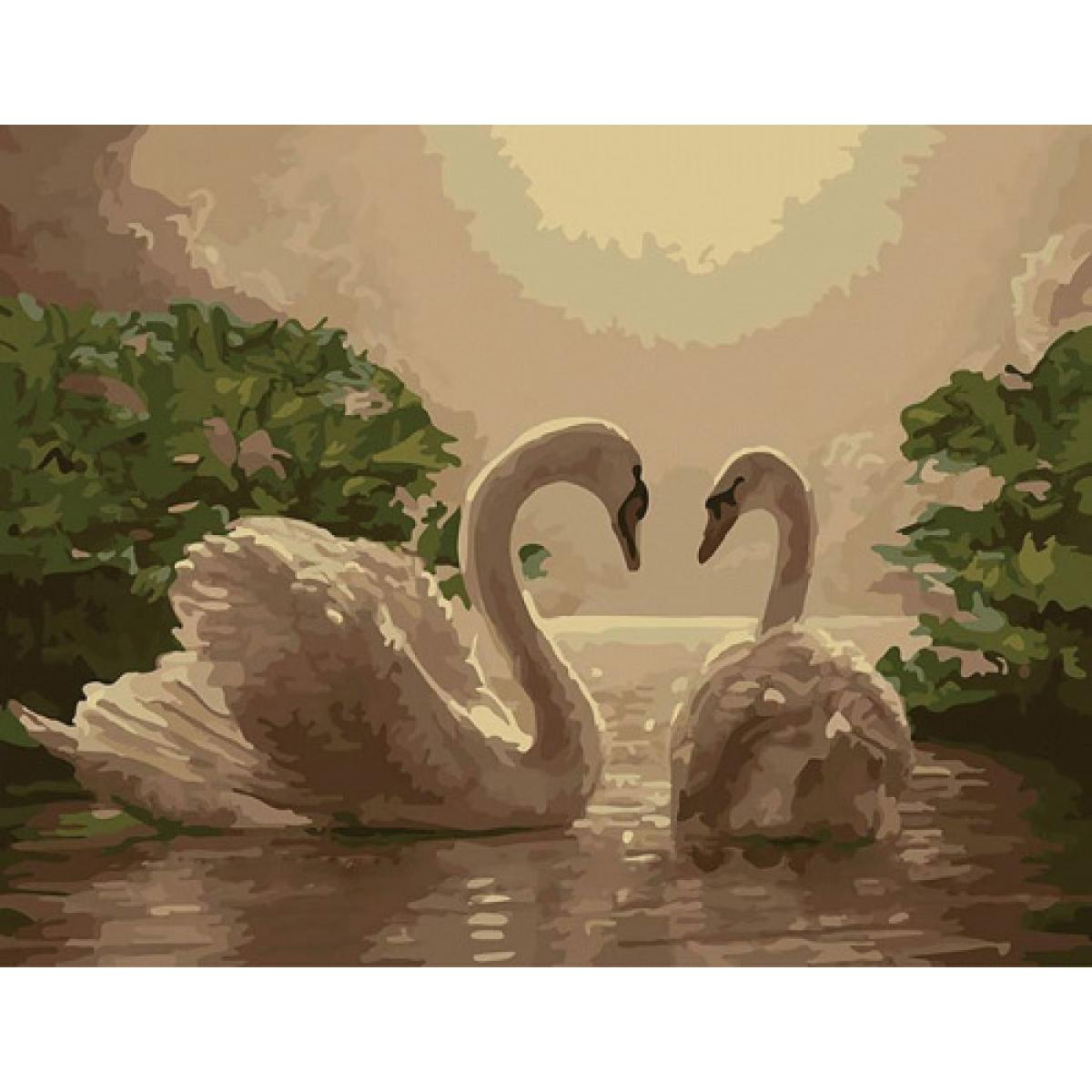 Раскраска «Лебеди в озере»