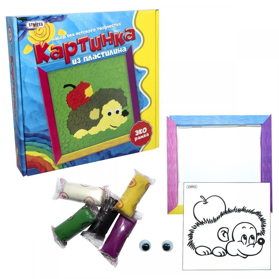 Придбати НАБІР ДЛЯ ТВОРЧОСТІ STRATEG КАРТИНКА ІЗ ПЛАСТИЛІНУ ЇЖАЧОК РОСІЙСЬКОЮ МОВОЮ (4009)_1