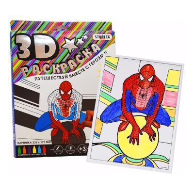 Купить 3D РАСКРАСКА STRATEG ЧЕЛОВЕК-ПАУК НА РУССКОМ ЯЗЫКЕ (1004)