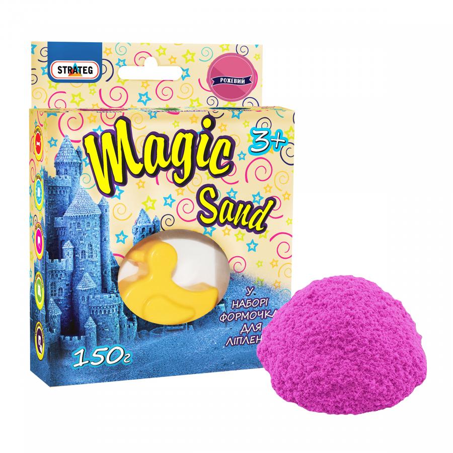 Купить КИНЕТИЧЕСКИЙ ПЕСОК STRATEG MAGIC SAND РОЗОВЫЙ С ФОРМОЧКОЙ 150 Г (39303)