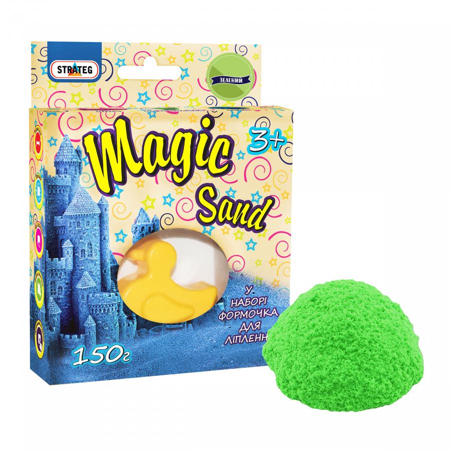 Купить КИНЕТИЧЕСКИЙ ПЕСОК STRATEG MAGIC SAND ЗЕЛЕНЫЙ С ФОРМОЧКОЙ 150 Г (39305)