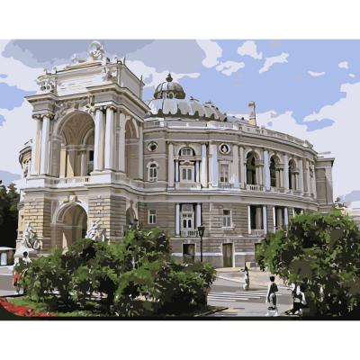 Купить КАРТИНА ПО НОМЕРАМ STRATEG ПРЕМИУМ ЖЕМЧУЖИНА ОДЕССЫ С ЛАКОМ РАЗМЕРОМ 40Х50 СМ SY6565