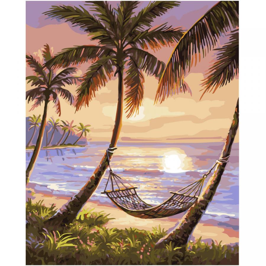 Придбати КАРТИНА ЗА НОМЕРАМИ STRATEG ПРЕМІУМ ВІДПОЧИНОК В ГАМАКУ З ЛАКОМ РОЗМІРОМ 40Х50 СМ SY6591