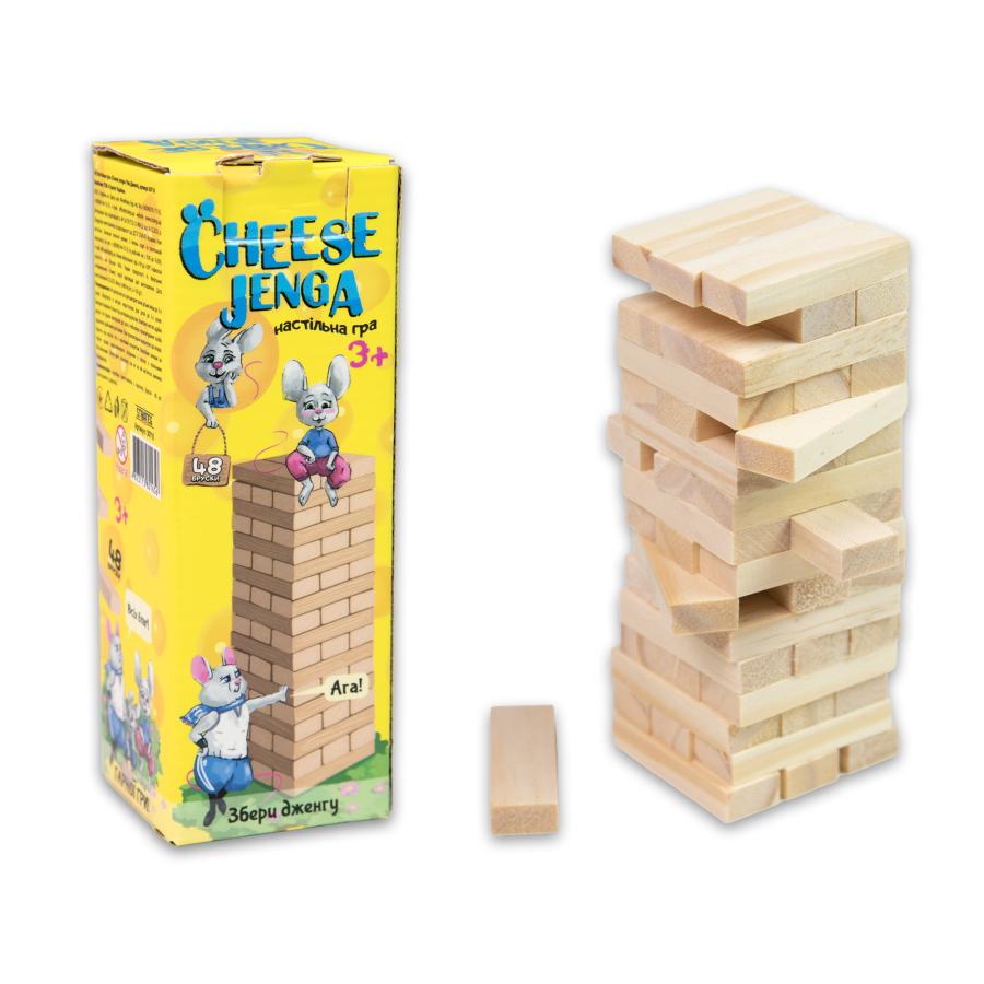 Купить НАСТОЛЬНАЯ ИГРА STRATEG ДЖЕНГА \"CHEESE JENGA\" 48 БРУСКОВ (30718)_1