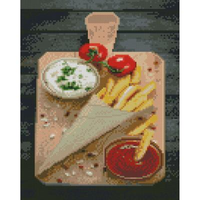 Купить АЛМАЗНАЯ МОЗАИКА STRATEG ПРЕМИУМ ДОЩЕЧКА ВКУСНОЙ ЕДЫ РАЗМЕРОМ 30Х40 СМ (HX492)