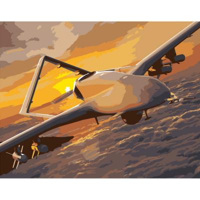Придбати КАРТИНА ЗА НОМЕРАМИ STRATEG ПРЕМІУМ БАЙРАКТАР СЕРЕД ХМАР РОЗМІРОМ 40Х50 СМ (DY260)