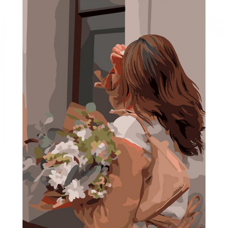 Придбати КАРТИНА ЗА НОМЕРАМИ STRATEG ПРЕМІУМ ПРОГУЛЯНКА З КВІТАМИ РОЗМІРОМ 40Х50 СМ (GS724)