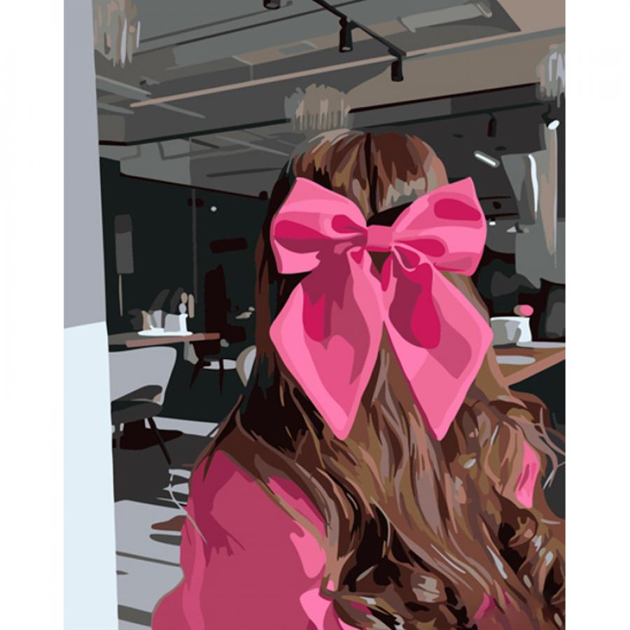 Придбати КАРТИНА ЗА НОМЕРАМИ STRATEG ПРЕМІУМ РОЖЕВИЙ БАНТ РОЗМІРОМ 40Х50 СМ (GS1318)