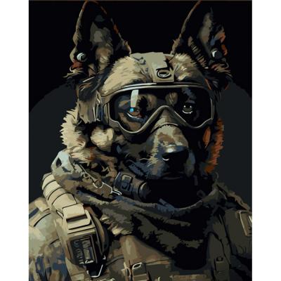 Придбати КАРТИНА ЗА НОМЕРАМИ STRATEG ПРЕМІУМ ВОЙОВНИЧИЙ ПЕС З ЛАКОМ РОЗМІРОМ 30Х40 СМ (SS6744)