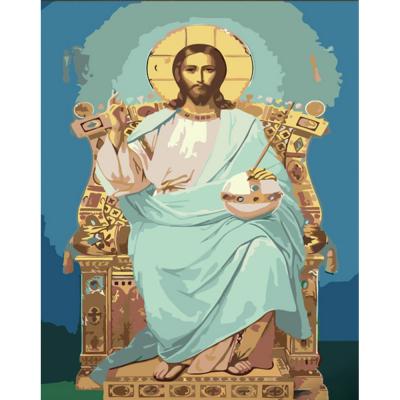 Купить КАРТИНА ПО НОМЕРАМ STRATEG ПРЕМИУМ  СПАС ВСЕМИЛОСТИВЫЙ С ЛАКОМ РАЗМЕРОМ 30Х40 СМ (SS6762)