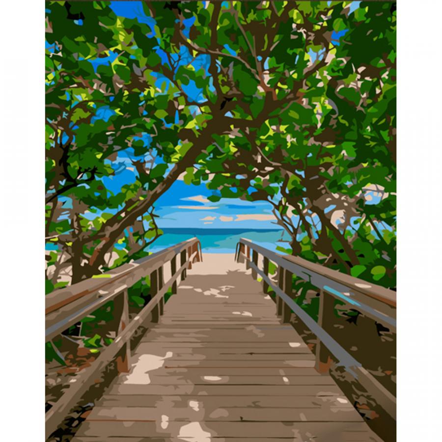 Купить КАРТИНА ПО НОМЕРАМ STRATEG ПРЕМИУМ ЛЕСТНИЦА К ОКНУ С ЛАКОМ РАЗМЕРОМ 30Х40 СМ (SS6770)