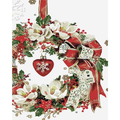 Придбати КАРТИНА ЗА НОМЕРАМИ STRATEG ПРЕМІУМ НОВОРІЧНА ПРИКРАСА З ЛАКОМ ТА З РІВНЕМ РОЗМІРОМ  40Х50 СМ (GS1588)