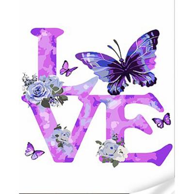 Придбати КАРТИНА ЗА НОМЕРАМИ STRATEG ПРЕМІУМ LOVE AND BUTTERFLY З ЛАКОМ ТА З РІВНЕМ РОЗМІРОМ 30Х40 СМ (SS1061)