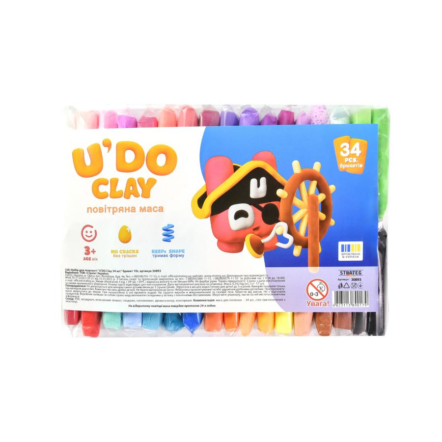 Купить НАБОР ДЛЯ ТВОРЧЕСТВА "U'DO CLAY 34 ШТ." БРИКЕТ 10Г (30893)