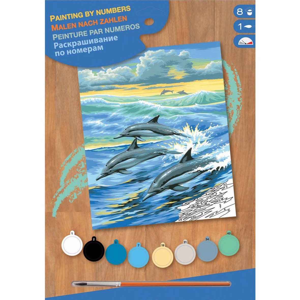 sequin art    JUNIOR Dolphins, 3023 , Sequin Art (SA0031)